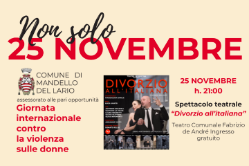 Giornata Internazionale contro la violenza sulle donne - Spettacolo teatrale &quot;Divorzio all&#39;italiana&quot;