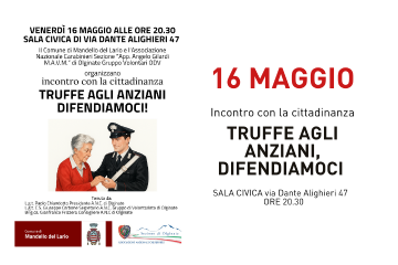 Incontro con la cittadinanza: truffe agli anziani, difendiamoci!