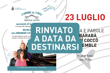 RINVIATO A DATA DA DESTINARSI Recital Musica e Parole - Ambarab&#224; Cicc&#236; Cocc&#242; Ensemble