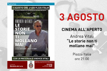 Cinema all&#39;aperto: Andrea Vitali &quot;Le storie non ti mollano mai&quot;